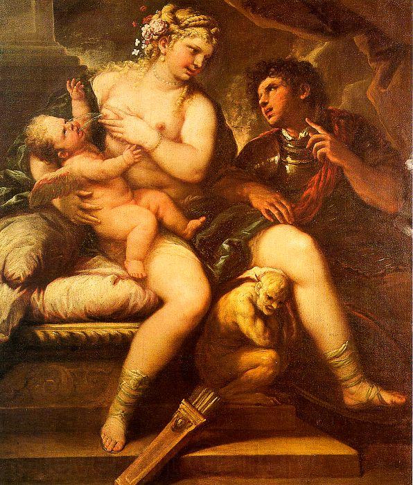  Luca  Giordano Venus, Cupid and Mars Spain oil painting art
